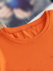 Manfinity Hypemode Men Bear & Slogan Graphic Tee - Orange - View 4