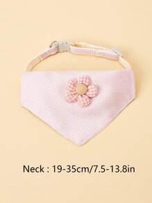 1入組花朵裝飾寵物方巾適用於狗狗和貓適用於裝飾用品 - 粉色 - 查看 2