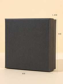 1入組時尚方形極簡首飾盒適合女士適用於日常 - 黑色 - 查看 3