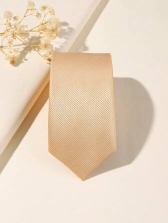 1 ชิ้น เนคไทแฟชั่นสีพื้นสำหรับชีวิตประจำวันของผู้ชาย เนคไทผู้ชาย