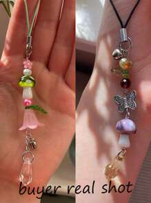 10pcs/set Fashion Artificial Crystal Mushroom Design DIY Bead For Women For DIY Jewelry Making - Multicolor - View 3