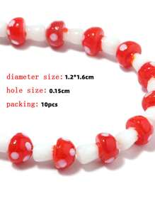 10pcs/set Fashion Artificial Crystal Mushroom Design DIY Bead For Women For DIY Jewelry Making - Multicolor - View 5
