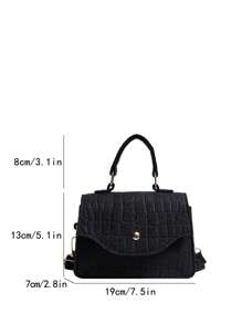 Mini Crocodile Embossed Flap Square Bag Fashion Black - Black - View 5