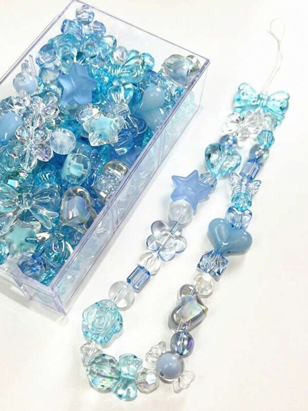 30 جرام/1.06 أونصة خرز أكريليك مختلط عشوائي بأحجام من 1 إلى 3 سم ، يمكن استخدامه لصنع أساور وقلائد وسلاسل للهواتف النسائية