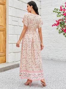 Mulvari 印花蝙蝠袖洋裝 - 彩色 - 查看 2