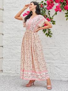 Mulvari 印花蝙蝠袖洋裝 - 彩色 - 查看 4