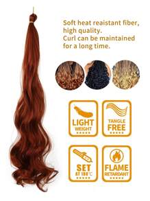 Pack Of 1 Synthetic French Curly Black Blue Pink Brown Spiral Curly Crochet Braids Hair High Temperature Loose Wave Curl Braiding Hair Extensions Suitable For Women And Children Daily Holidays And Cosplay Christmas New Year Carnival Music Festival Braided Hair - Burnt Orange - View 4