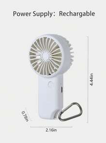 MEET SUN 1 Pc Rechargeable 500mAh Battery Powered Portable Handheld Fan With 3 Speed Settings - White - View 8