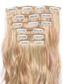 6入組夾片中等卷合成纖維接髮 - 彩色 - 查看 3