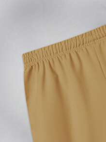 Manfinity Homme 男士腰部抽繩運動短褲 - 駝色 - 查看 4