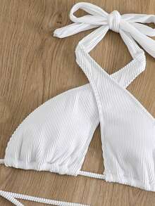 Bộ Bikini Nữ Hội Chữ thập màu trơn - trắng - Xem 4