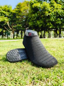 Women Striped Pattern Slip On Creek Shoes, Polyester Sporty Sneakers