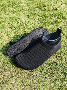 Women Striped Pattern Slip On Creek Shoes, Polyester Sporty Sneakers