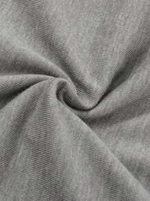 SHEIN Bộ thời trang bé trai Đắp vá Lá thư Giải trí - Màu Xám nhạt - Xem 3