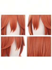 1pc Synthetic Fiber Wig For Anime Character Cosplay Costume, Angel Or Devil Themed - Orange - View 3