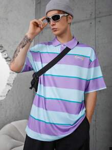 Manfinity Hypemode 男士條紋印花POLO衫 - 彩色 - 查看 5