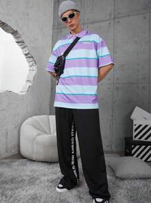 Manfinity Hypemode 男士條紋印花POLO衫 - 彩色 - 查看 6