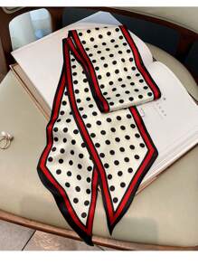 1 pieza Pequeño pañuelo de satén decorativo para el cuello, conjunto de venda para el cabello, ideal para vestirse y accesorios de invierno y otoño - Multicolor - Ver 2