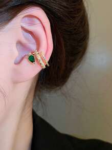 1pc Fashion Copper Rhinestone Decor Ear Cuff For Women For Daily Life Copper Jewelry
