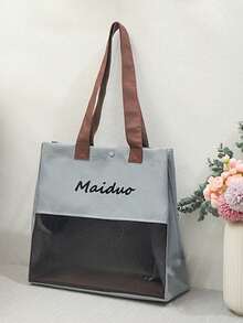 1pc Breathable Pet Carrier Bag For Dog For Outdoor - Grey - View 4