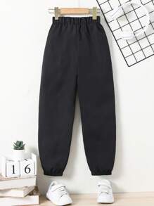 Quần con gái Túi Khối Màu Giải trí - màu đen - Xem 2