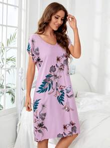 Váy ngủ & áo ngủ Nữ Lộ Lưng Hội Chữ thập Hoa - Màu Lilac Tím - Xem 6