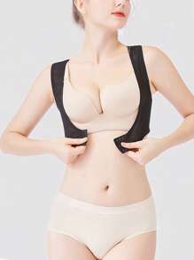 1 Pieza Cinturón Sólido De Poliéster Para El Pecho Y Cinturón Modelador De Cintura Para Entrenador Corporal - Negro - Ver 1