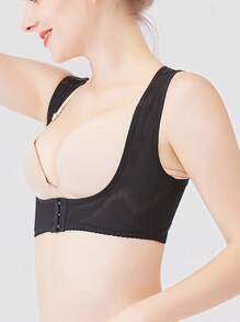 1 Pieza Cinturón Sólido De Poliéster Para El Pecho Y Cinturón Modelador De Cintura Para Entrenador Corporal - Negro - Ver 3