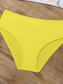 Tween Girl Lemon Print Bikini Set Summer Beach - Multicolor - View 4