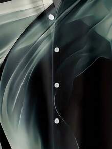 Manfinity Homme Hombres Camisa con estampado de dibujo con botón - Multicolor - Ver 4