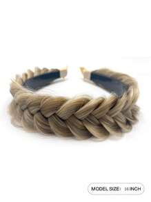 Braided Synthetic Hair Headband - Brown - View 2
