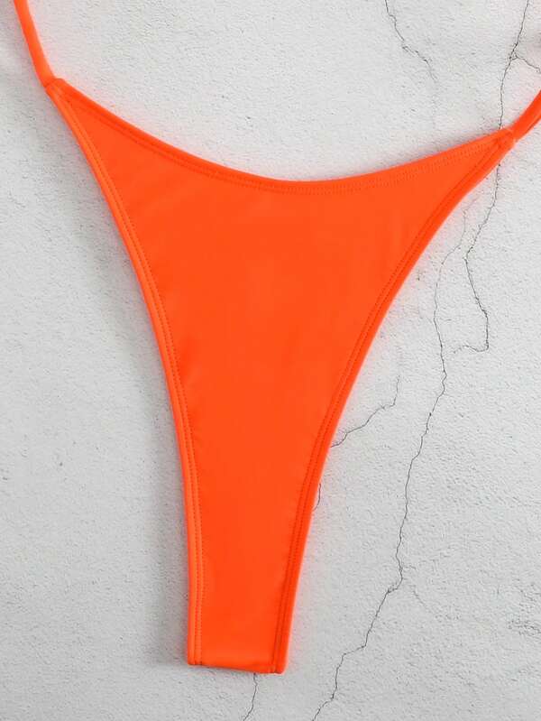 SHEIN Swim BAE Cut Out High Neck One Piece Swimsuit With Short Sleeve