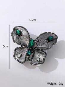 Rhinestone Bướm Trang Trí Clip Pháp - màu đen - Xem 6