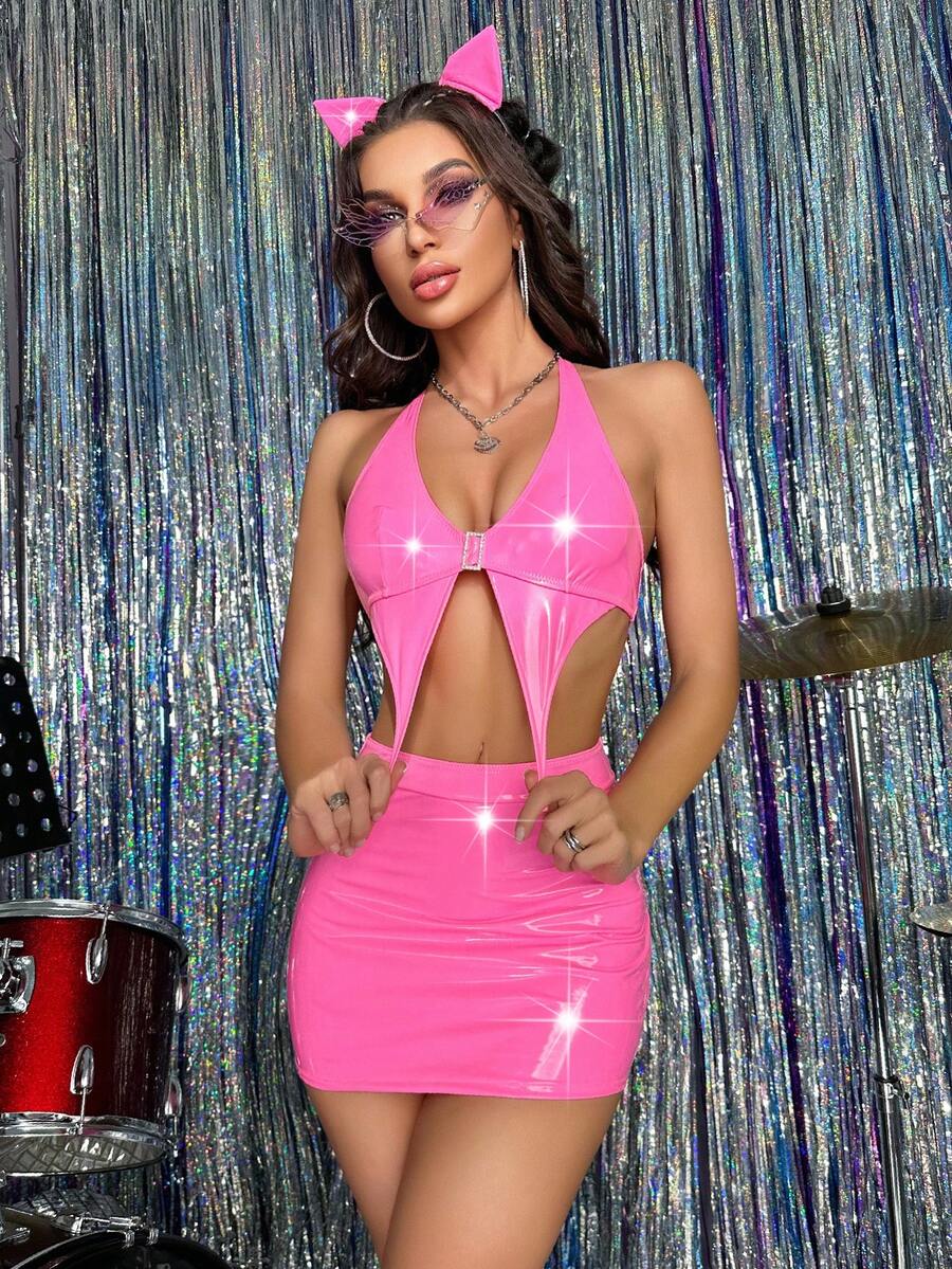 3pack Backless Halter Animal Costume Set - Pink - View 1