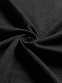 SHEIN Unity Giải trí & Đơn giản In môi Cổ thuyền viên Ngắn tay Áo thun , Thích hợp Cho mùa hè - màu đen - Xem 5