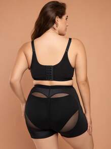 unicolor de malla en contraste Faja Set - Negro - Ver 2