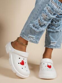 Dép xỏ ngón đế xuồng khoét lỗ đính nơ cho nữ 2025, Giày đi biển tối giản, Dép đế xuồng EVA đi nghỉ mát - trắng - Xem 2