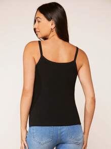 SHEIN Maternity Solid Cami Top - Black - View 2