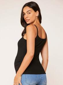 SHEIN Maternity Solid Cami Top - Black - View 4