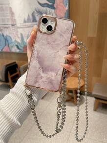 Vỏ điện thoại hoa văn bằng đá cẩm thạch có dây buộc - Nhiều màu - Xem 2