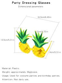 1pc Pineapple Design Party Glasses - Multicolor - View 3