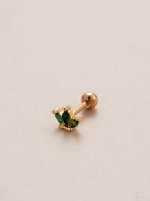 1 Punk Thép Không Gỉ Đính Đá Cubic Zirconia Trang Trí Bông Tai Nữ Trang Trí Hàng Ngày - Vàng - Xem 2