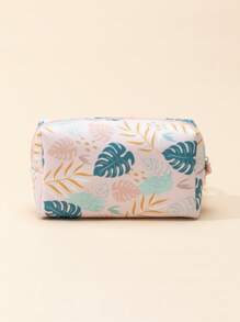 1pc Leafy Print Cosmetic Bag Makeup Bag Storage Makeup Organizer Makeup Case - Multicolor - View 4