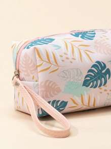 1pc Leafy Print Cosmetic Bag Makeup Bag Storage Makeup Organizer Makeup Case - Multicolor - View 5
