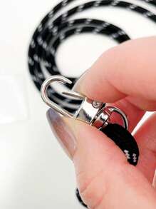 Tira de celular de rayas con tarjeta de conexión - Blanco y Negro - Ver 7