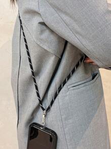 Tira de celular de rayas con tarjeta de conexión - Blanco y Negro - Ver 8