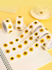 1pc Roll Shaped Handmade Floral Thank You Sticker For Envelope Sealing Decoration - Multicolor - View 4
