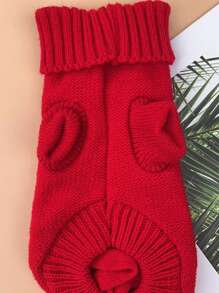 1pc Solid Color Pet Sweater For Dog And Cat For Spring