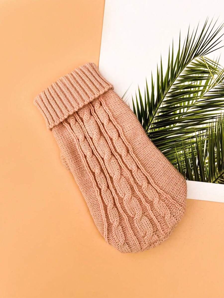 1pc Solid Color Pet Sweater For Dog And Cat For Spring - Champagne - View 1