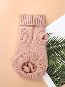 1pc Solid Color Pet Sweater For Dog And Cat For Spring - Champagne - View 3